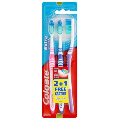 Image de Colgate Extra Clean Brosse à Dents Medium pack de 2 + 1