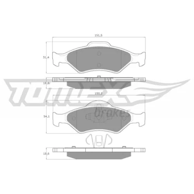 Image de TOMEX brakes TX 12 53 Jeu de plaquettes frein Essieu avant FORD: Fiesta 4, KA 3 portes, Mk4