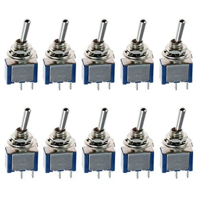 Image de Mintice 10 Pièces Miniature Interrupteurs à Bascule Tableau de Bord SPST Interrupteur a Etanche Levier ON/OFF 2 Broches Bleu