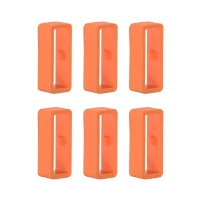 Image de 6 Pièces Boucle de Bracelet Montre 22mm, Passant Silicone pour Garmin Fenix 5/Fenix 5 Plus/Fenix 6/Fenix Pro/Fenix 7/Fenix 7 Solar/Forerunner 935/945/Instinct (Orange)