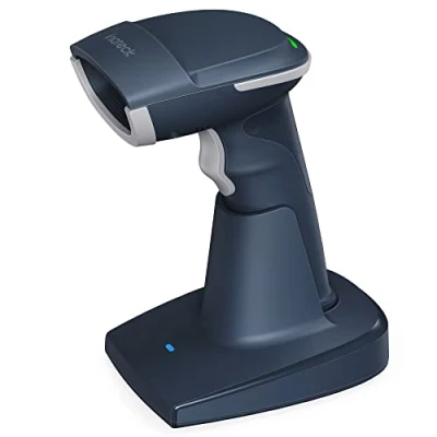 Image de Inateck Lecteur de Code Barres 2D 1D QR sans Fil, Bluetooth 5.0, Scanner Codes sur l&#039;écran avec Base Intelligente, BCST 54 (Bleu)