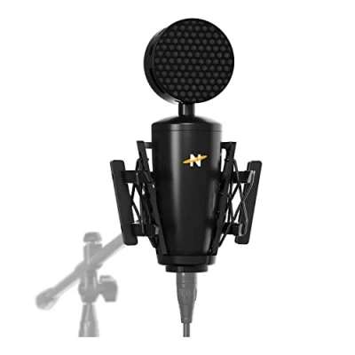 Image de NEAT King Bee II — Microphone à condensateur cardioïde Authentique Grand diaphragme, avec Support Antichoc et Filtre Anti Pop pour l&#039;enregistrement Vocal, Le Podcast, Streaming, Sortie XLR