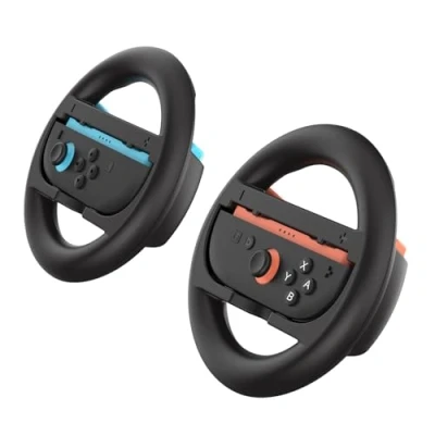 Image de BYDIFFER Volants pour Nintendo Switch 2 Joy Con, Roues de Course Console Cons Accessoires contrôleur (2025), Paquets, Noir