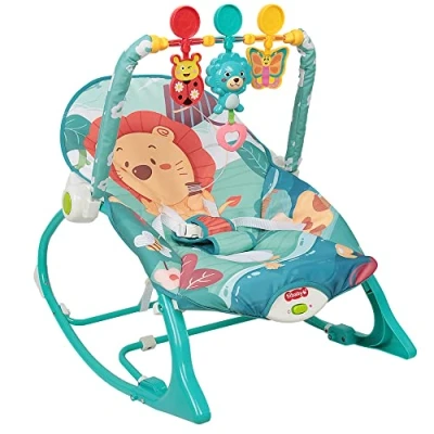 Image de Transat bébé,Transat Balance Soft, Mesh,Transat Bliss, Cotton, Anthracite, avec Jouet, Yeux espiègles,balancelle (80 * 60 43 cm (bleu))