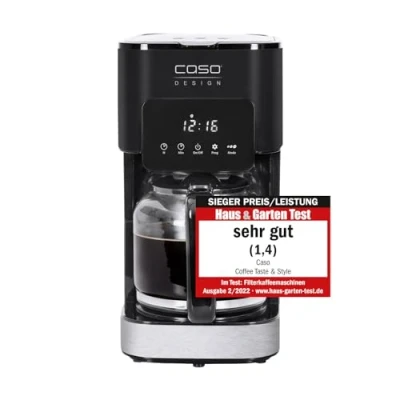 Image de CASO Coffee Taste and Style Machine à café avec filtre permanent, 1,5 l, température d&#039;infusion optimale 92 96 C, stop goutte, tête optimisée, acier inoxydable, 12 tasses