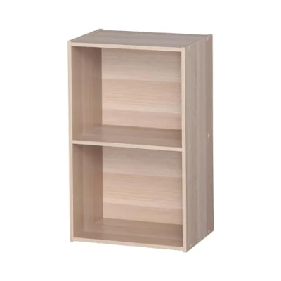Image de Iris Ohyama, Meuble de rangement, Bibliothèque, avec 2 étagères, Grande capacité, Multifonctionnel,Solide Bureau, Chambre, Salon Office Basic Rack CX 2FN Marron Clair