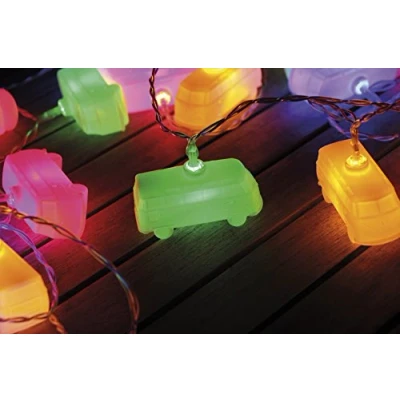 Image de BRISA VW Collection Guirlande lumineuse 3D à piles pour éclairage de fête au design T1 Combi Bus ou GTI (Classic Bus/Couleurs)