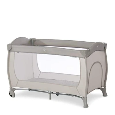 Image de hauck Lit Parapluie Sleep N Play Go Plus 120 x 60 cm Pour Nouveau Né Jusqu&#039;à 15 kg Avec Roulettes et Accès Latéral, Sac de Transport Beige
