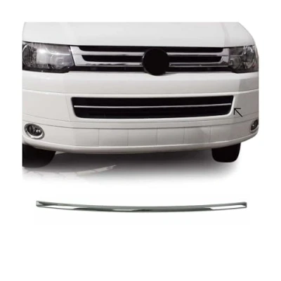 Image de OMAC Garniture de Diffuseur Pare Chocs Avant Compatible avec VW T5 Transporter Multivan 2010 2015, Baguette Calandre en Acier Inoxydable Argent