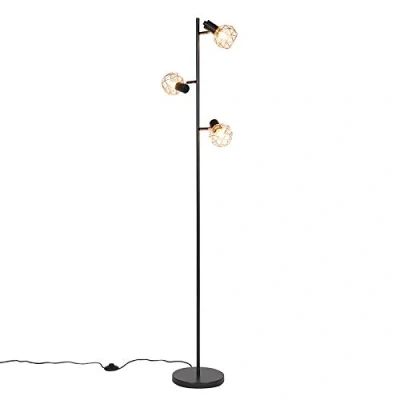 Image de QAZQA mesh Lampadaire 3 lumière H 1580 mm Cuivre Moderne éclairage intérieur Salon I Chambre