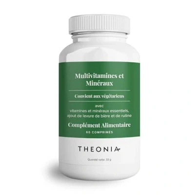 Image de Multivitamine avec 13 ingrédients essentiels de Theonia Renforce système immunitaire, prévient les carences en vitamines et booste niveaux d&#039;énergie Pour hommes femmes 60 gélules