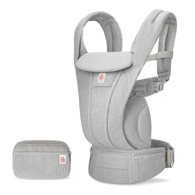 Image de Ergobaby Omni Deluxe porte bébé tout en un pour les nouveau nés dès la naissance jusqu&#039;à 20kg, ergonomique mesh 4 positions, dorsal, de voyage, Pearl Grey