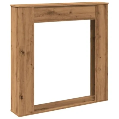 Image de vidaXL Cadre de cheminée chêne Artisanal 100x20x100 cm Bois ingénierie, cheminée, Console Ensemble Tour