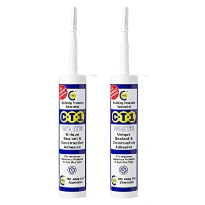Image de CT1 Lot de 2 Mastic d&#039;étanchéité en silicone multi usages 290 ml Blanc