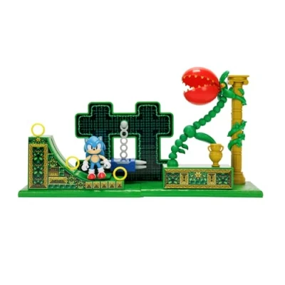 Image de Sonic The Hedgehog Stardust Speedway Zone Playset avec figurine Action de 6,3 cm