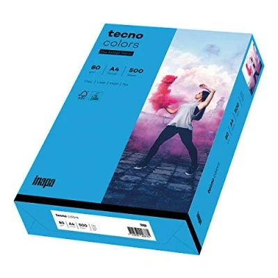 Image de inapa Tecno Colors Lot de 500 feuilles papier coloré Bleu intense Format A4 80 g/m²