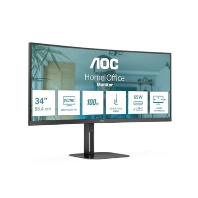 Image de AOC CU34V5C 34&quot; UWQHD VA Curved Has DP/HDMI/USB C PD 65W