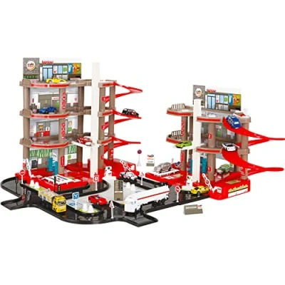 Image de STARLUX Double Garage Total avec Station Service complète (Pompes, Rouleaux de Lavage, Monte Charge), 2 Bâtiments 3 et 4 Niveaux Un Circuit mètres Dès Ans Fabriqué en Europe 401001