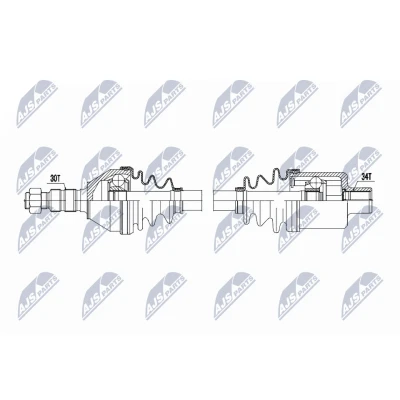 Image de NTY NPW PL 159 Arbre de transmission Essieu avant droit 620mm M32 boîte vitesses manuelle OPEL: Vectra C CC, Signum Berline