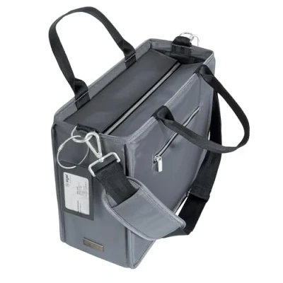 Image de SIGEL BA412 Sacoche de Bureau Partagé Premium, en polyéthylène recyclé, résistant à l’eau, pour ordinateurs portables jusqu’à 15,4&quot;, M (36 x 28 cm), avec fermeture éclair, Desk Sharing Bag, gris foncé