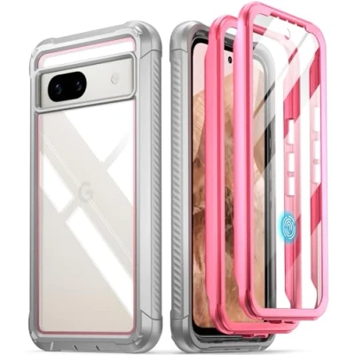 Image de Poetic Guardian coque compatible avec Pixel 8A 5G (2024), protection d&#039;écran intégrée [fonctionne identification d&#039;empreintes digitales], [2 cadres avant] intégrale résistante aux chocs,