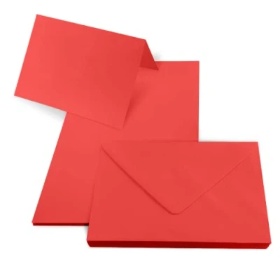 Image de Netuno 25 cartes vierges avec enveloppes B6 rouges + Rainbow set de pliables et décoratives colorées pour invitations vouex anniversaire