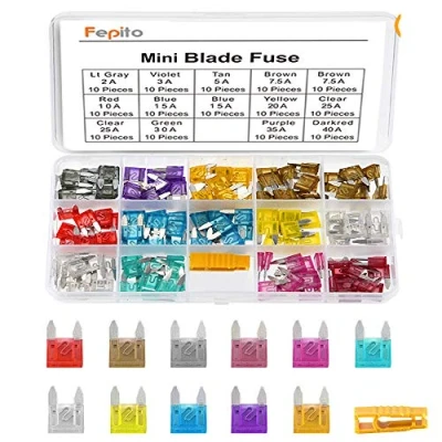 Image de FEPITO 140pcs Mini fusible de voiture Fuse Assortiment pour Auto Truck avec boîtier stockage (2A, 3A, 5A, 7.5A, 10A, 15A, 20A, 25A, 30A, 35A, 40A)