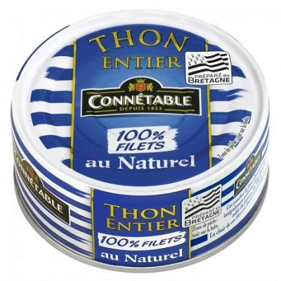 Image de CONNETABLE Thon Albacore Entier Au Naturel 100% Filets 112G Lot De 4 Vendu Par