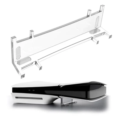 Image de Support PS5 Slim Horizontal,Support Slim,Socle Slim,Acrylique Transparent Horizontal Slim,Support Playstation 5 pour Silm Disc/Digital Edition,Support
