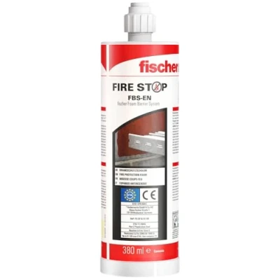 Image de fischer Mousse expansive polyuréthane Coupe feu 380 ML bi composant Ignifuge / 1 Cartouche