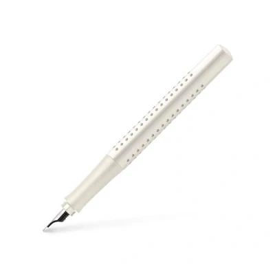 Image de FABER CASTELL Stylo plume Grip 2010 B moulin à noix de coco, blanc