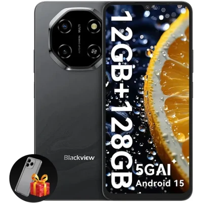 Image de Blackview SHARK 6 5G 6,88 pouces NFC Android 15 8+16 Go/128 Go 120 Hz Smartphone 4GB+128GB noir