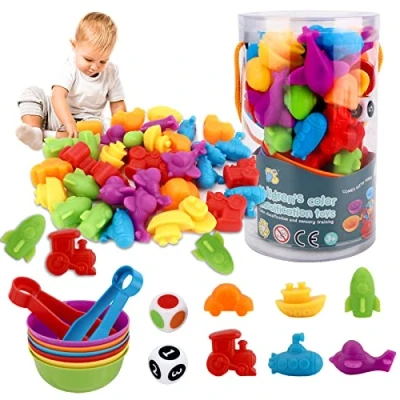 Image de vvhippo Jeux Montessori 2 3 4 5 Ans, Jouet pour Comptage et Tri Jeu Educatif Motricité Fine Apprendre Les Couleurs Compter Enfants Ans Plus (ZJWJ QC)