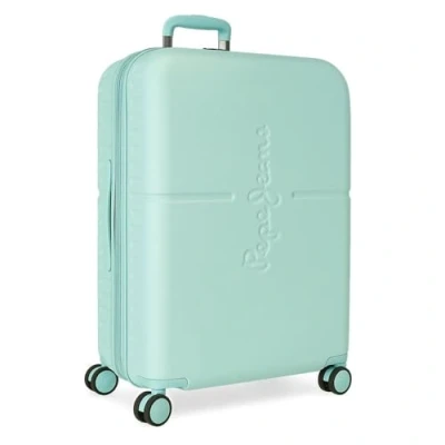 Image de Pepe Jeans Highlight Valise moyenne Turquoise 48 x 70 28 cm rigide ABS fermeture TSA intégrée 79 L 4,32 kg 4 roulettes doubles extensibles