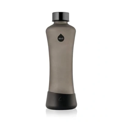 Image de EQUA Squeeze Bouteille en verre 550 ml, réutilisable, anti fuite, sans BPA, givrée, fond silicone, poivre, poivre