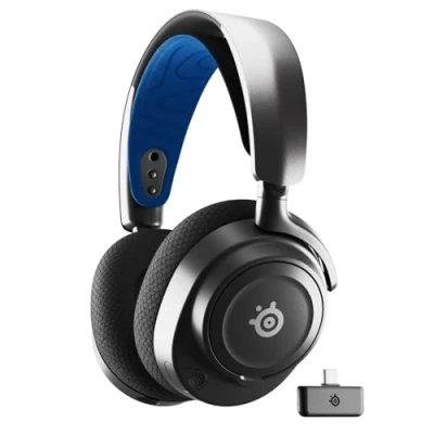 Image de SteelSeries Arctis Nova 7P Casque Gaming Sans Fil multiplateforme Haut parleurs magnétiques en néodyme Bluetooth et 2.4GHz simultanés Autonomie 38h Micro ClearCast Gen2 IA PS5,PC,Switch,Mobile
