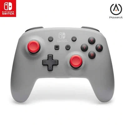 Image de manette sans fil PowerA pour Nintendo Switch Gris rétro, manette, de jeu, filaire, sous licence officielle