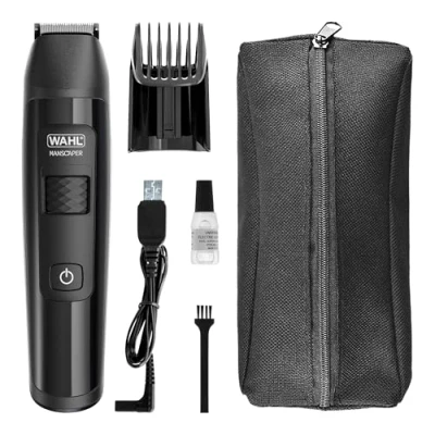 Image de WAHL Manscaper Lithium Groin and Body Trimmer, tondeuse pour le corps, entièrement étanche, utilisation humide/sèche, Smart Trim Technology LED, lames à bille Safe Touch, rechargeable, noir