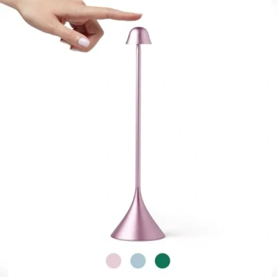 Image de Lexon Steli Lampe de Table Design Tactile et Synchronisable, 9 couleurs LED &amp; Luminosité Ajustable idéal pour chevet ou bureau, Rechargeable Sans Fil, luminaires Intérieur Extérieur Rose Pâle