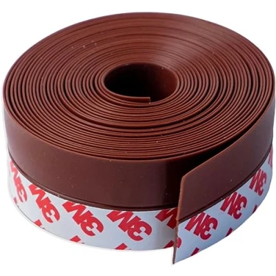 Image de Bas de porte avec adhésif 3M Premium, longueur 5 mètres, blindée, isolation thermique portes et fenêtres, anti vent, protection froide, sonore (marron)
