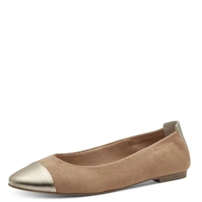 Image de Marco Tozzi Ballerines, Femme, Taille: 40, Biscuit Imitation cuir/textile