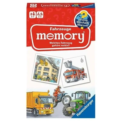 Image de Ravensburger 20647 Memory Jeu de véhicules Wieso ? Weshalb Warum Le Classique du pour 2 à 8 Joueurs, d&#039;enfant Tous Les Fans véhicules, 4 7 Ans