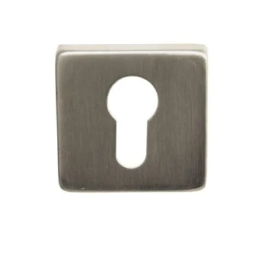 Image de Paire de Rosaces Carrées &quot;KLOSE besser&quot; Trou pour Cylindre Inox 304
