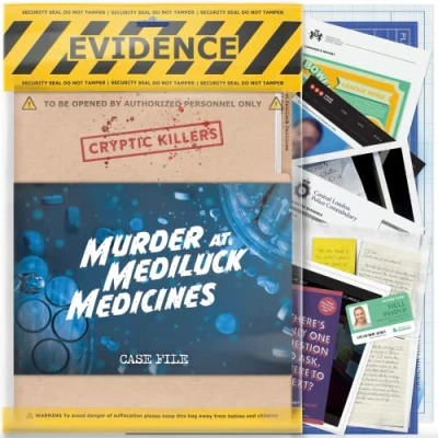 Image de Cryptic Killers Unsolved murder mystery game Police Case Files Investigation Detective Evidence &amp; Crime File Individus, rendez vous amoureux et jeux de fête chez MediLuck Medicines