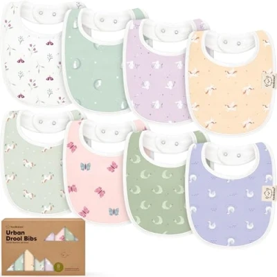 Image de KeaBabies Bavoirs Bébé Bio Pour Garçons Et Filles Bavoir De Dentition En Coton Biologique Nouveau Né Lavable Machine 0 24 Mois (Lunaris)