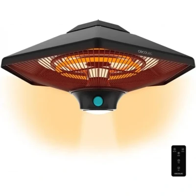 Image de Cecotec Chauffage électrique extérieur au plafond ReadyWarm 2000 Power Ceiling. W à 3 niveaux, Technologie halogène, Protection IP34, Télécommande, Zone de couverture 10 m2