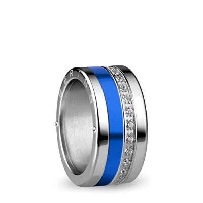 Image de BERING Combinaison de Bagues Échangeables pour Femme en Argent et Bleu avec le Système Unique Twist &amp; Change, Amur