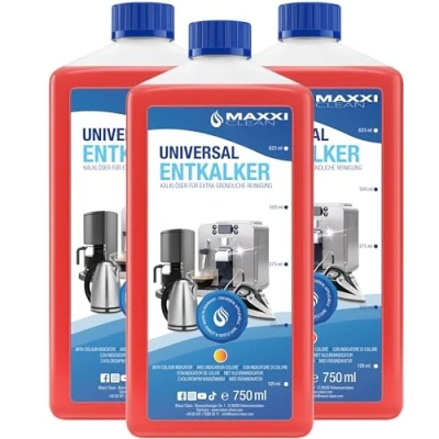 Image de Maxxi Clean Détartrant universel pour toutes les machines à café, bouilloires, autres appareils Convient marques et modèles Dissolvant le nettoyage du calcaire (3x 750 ml)