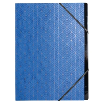 Image de Exacompta Réf. 56350E 1 Trieur HARMONIKA Néo Déco avec élastiques couverture en carte 400g/m2 et intérieur recylcée 7 compartiments dim 24 x 32 cm pour A4 couleurs aléatoires