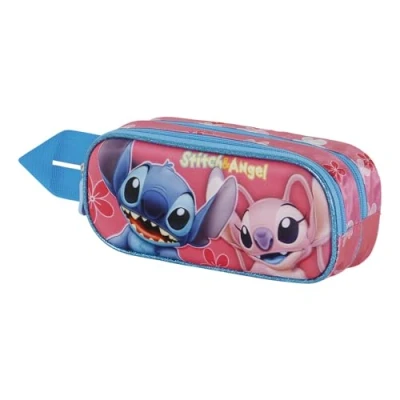 Image de Lilo et Stitch Match Trousse 3D Double, Rose, 22 x 9,5 cm